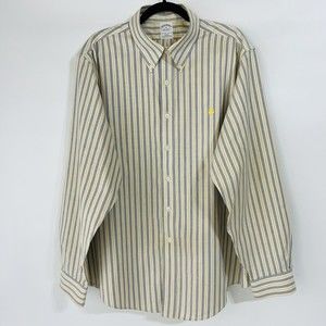 Brooks Brothers Shirt Men XL Vertical Stripe Slim Fit Button Down Long Sleeves